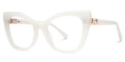 Vela Cateye White Glasses1
