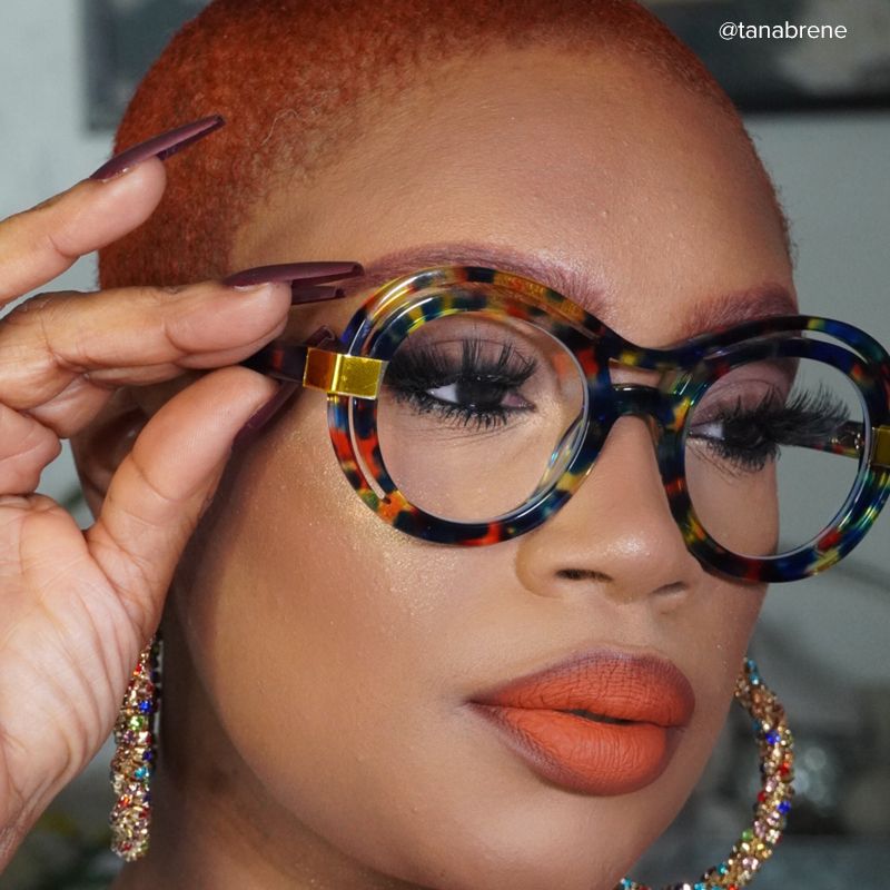 Texidor Round Eyeglasses, Blue Tortoise Frame Glasses8