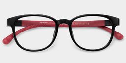 Dale  Round Black Red Glasses1
