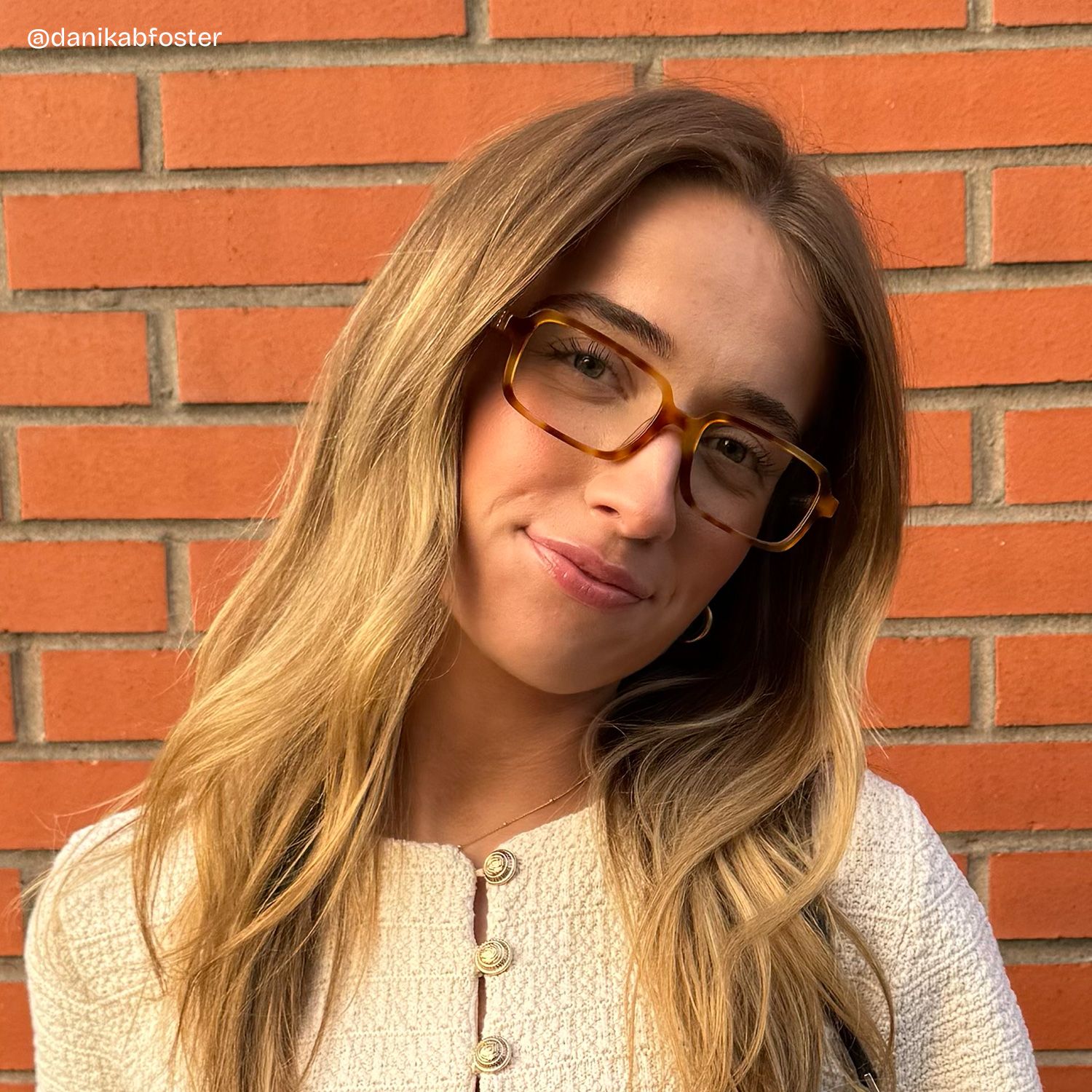 Danielle Light Brown Tortoise Shell Rectangle Glasses | ZEELOOL6