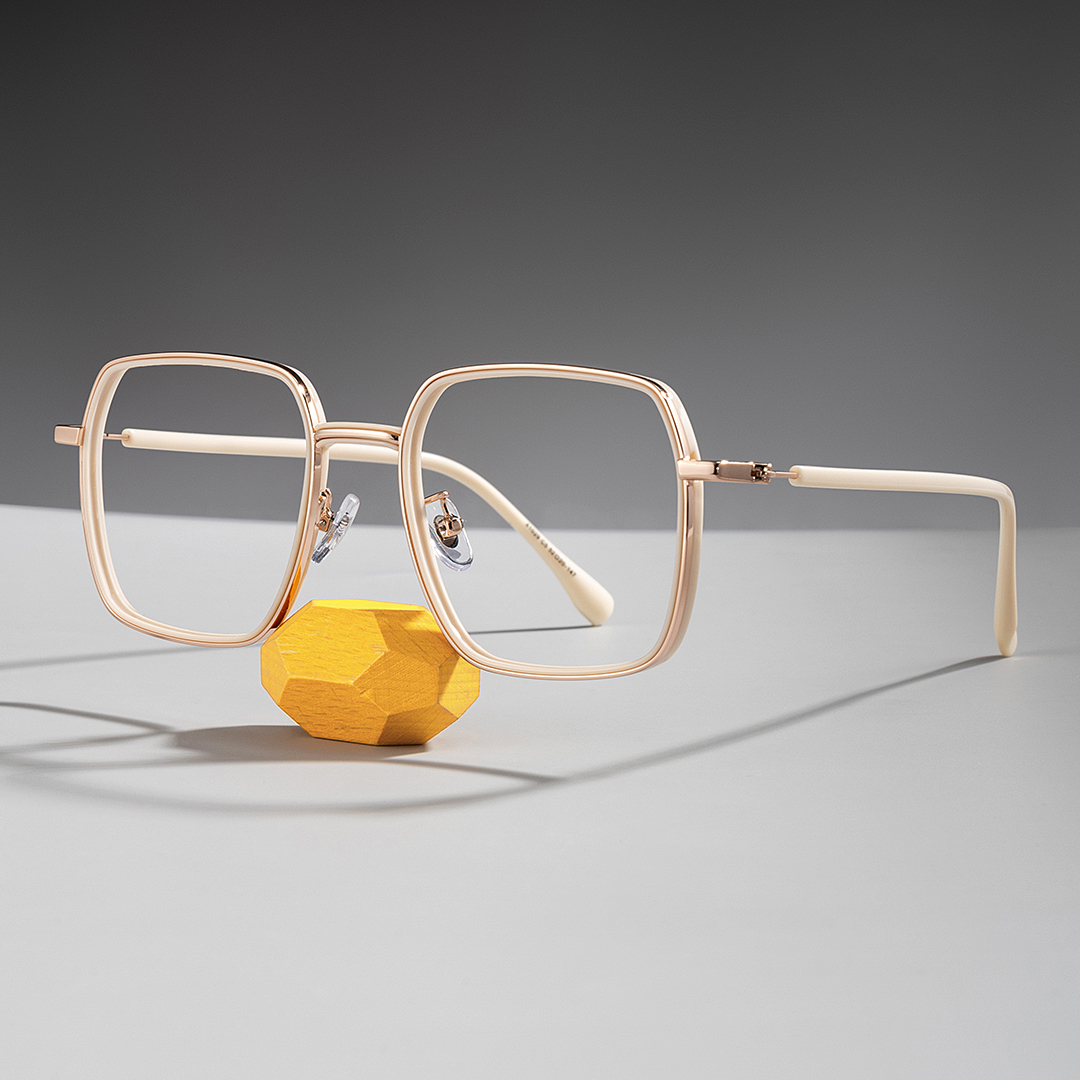 Moody White Square Prescription Glasses | ZEELOOL Canada0