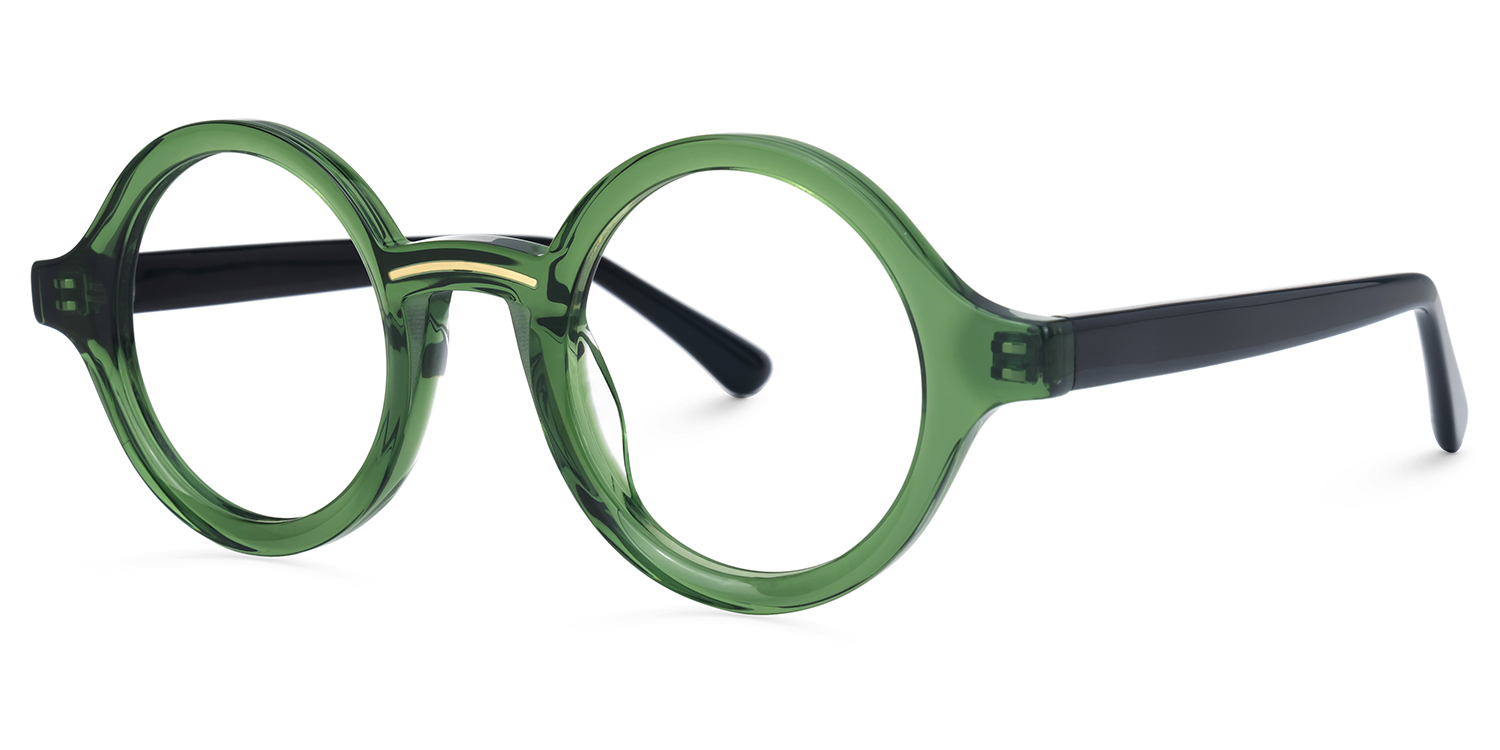 Netini Round Green Glasses1