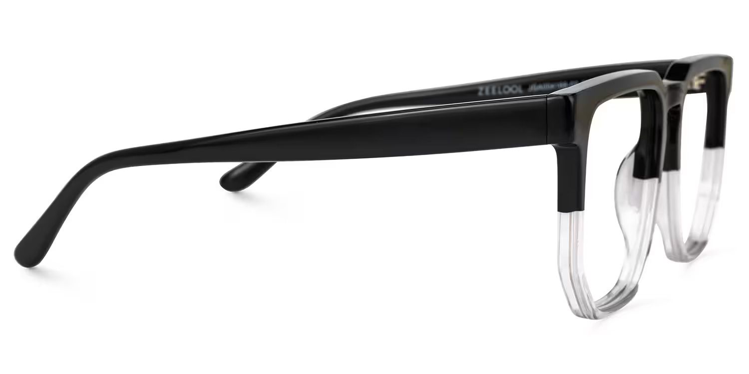 Matherne Square Glasses and Black-Clear Frames2