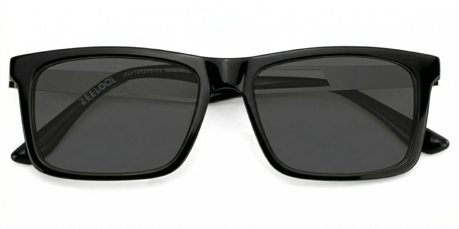 Osvaldo Rectangle Black Full Rim Sunglasses | ZEELOOL CA1