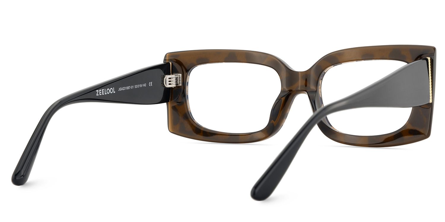 Orduno Brown Leopard Rectangle Shape Eyeglasses | ZEELOOL Canada5