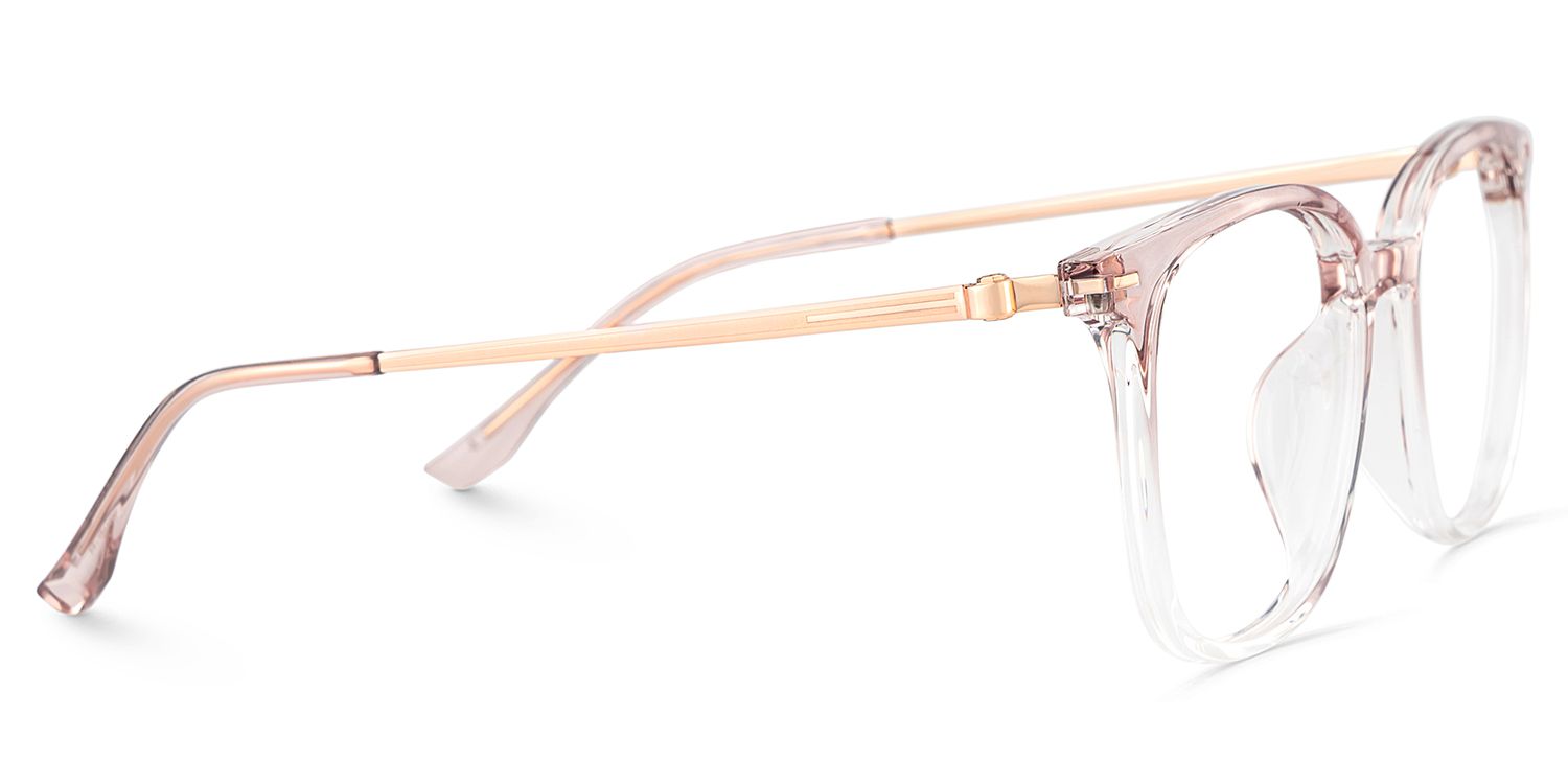 Cora Square Pink Frame Eyeglasses for Woman| ZEELOOL Canada4
