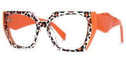 Sileidy Orange Tortoise Geometric Glasses2