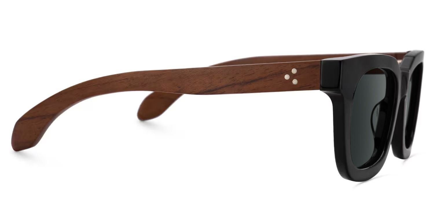 Sam Rectangle Wood Thick Frame Sunglasses for Men | ZEELOOL Canada2