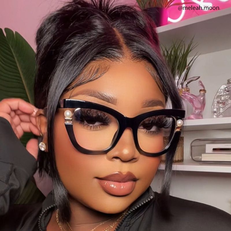 Pearl Cateye Black Glasses7
