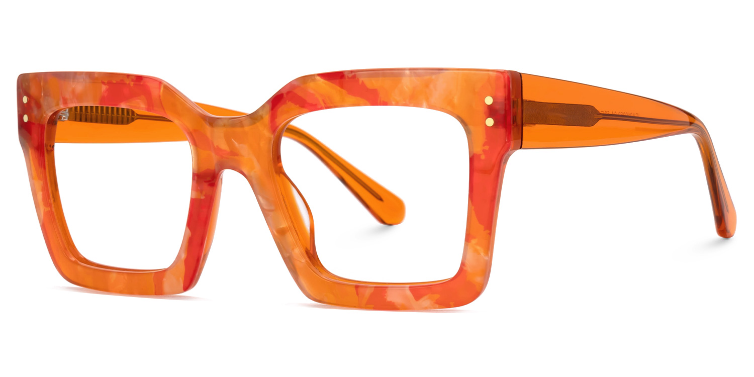 Agaton Square Orange Glasses1