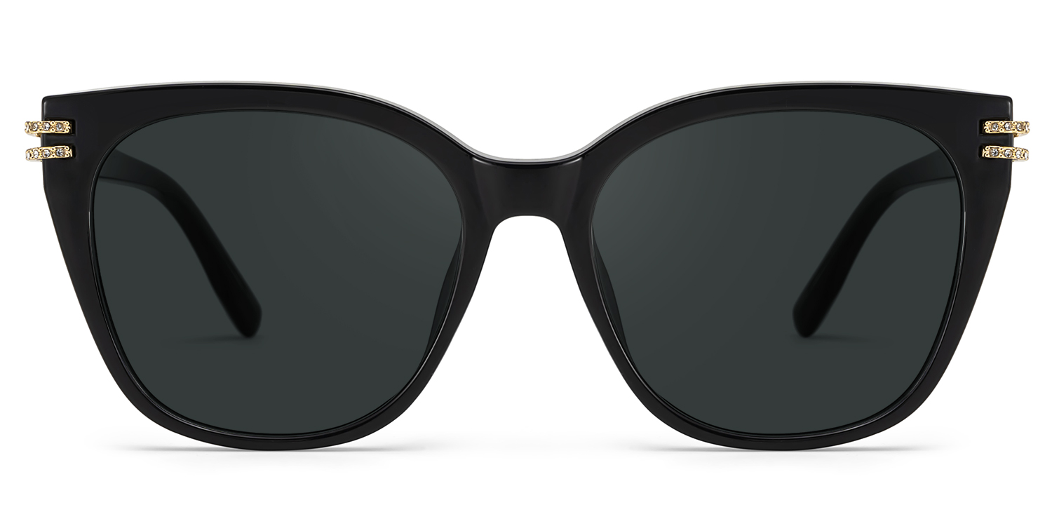 Catalina Square Black Polarized Sunglasses0
