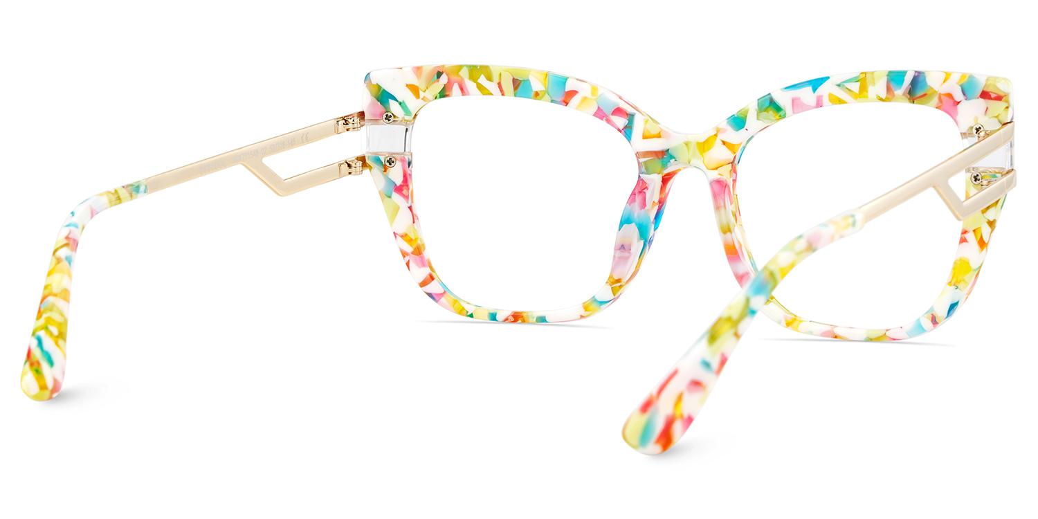 Kieran Rectangle Mottled Glasses5
