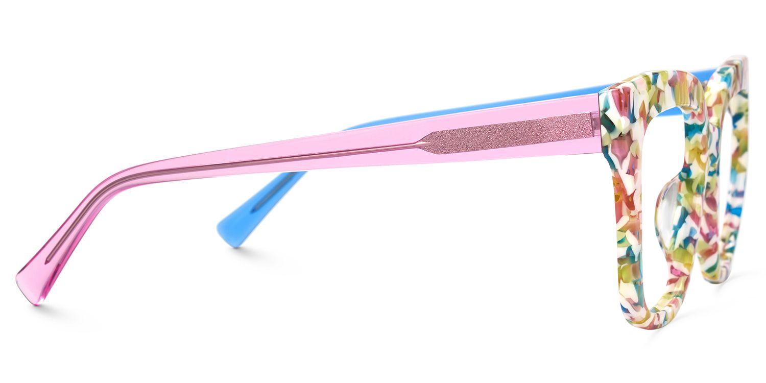 Square Mottled Glasses - Nina Acetate Frame Glasses3