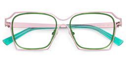 Foday Geometric Pink Green Glasses1