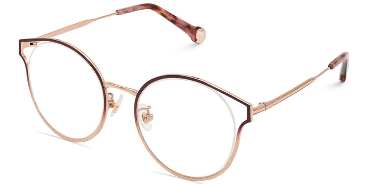 Yaselie Cateye Dark-Red Glasses