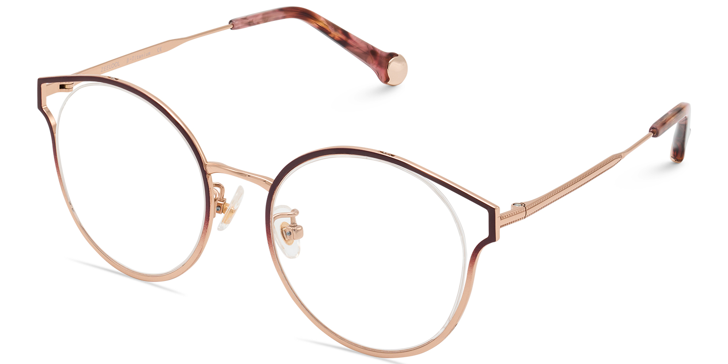ZEELOOL Yaselie Cateye Dark-Red Glasses