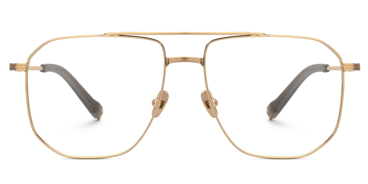 Aqua Titanium Gold Frame Glasses with Aviator Shape | ZEELOOL Canada0