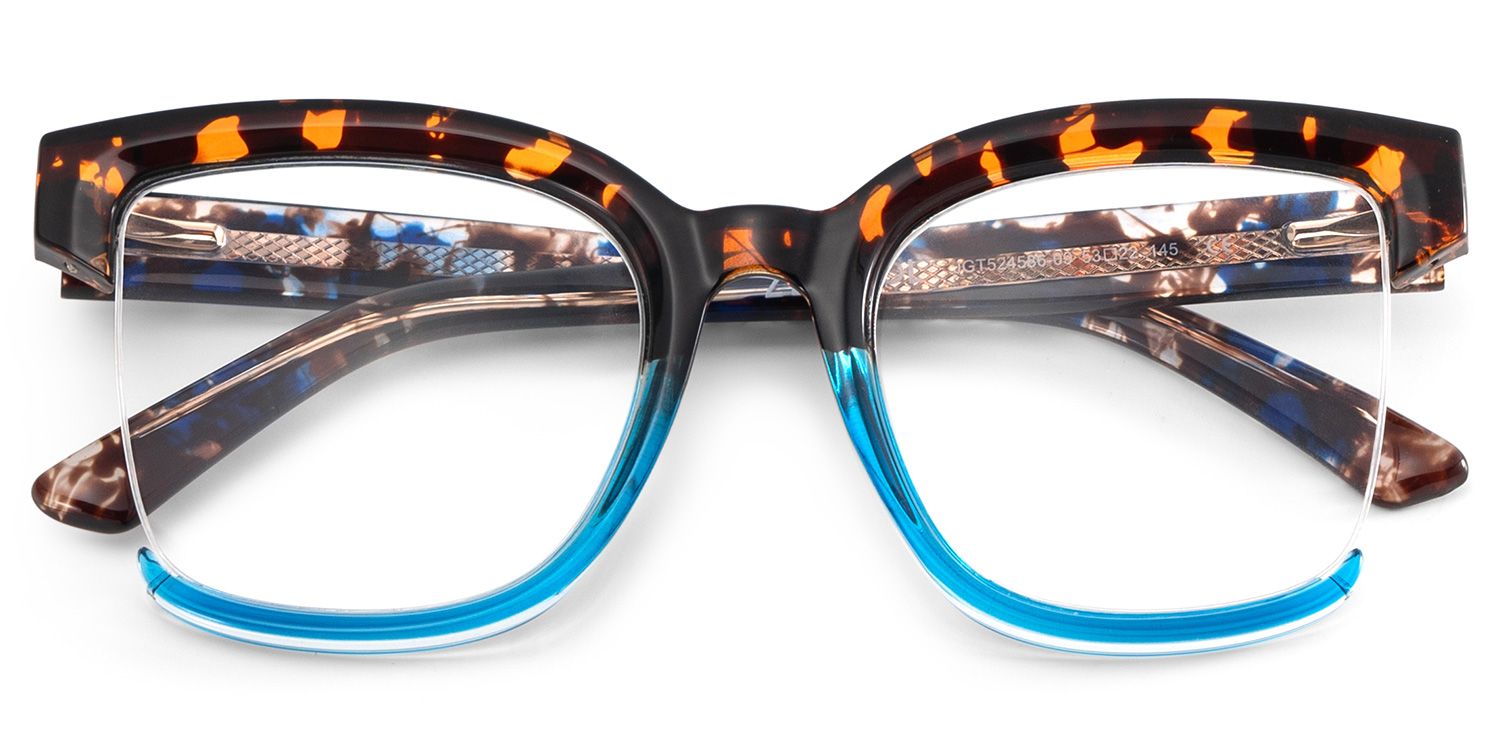 Cadogan Blue-tortoise Square Prescription Glasses | ZEELOOL Canada2