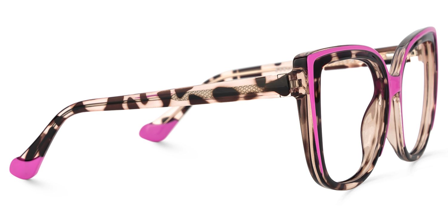 Large Cat Eye Glasses with Pink and Tortoise Frame3
