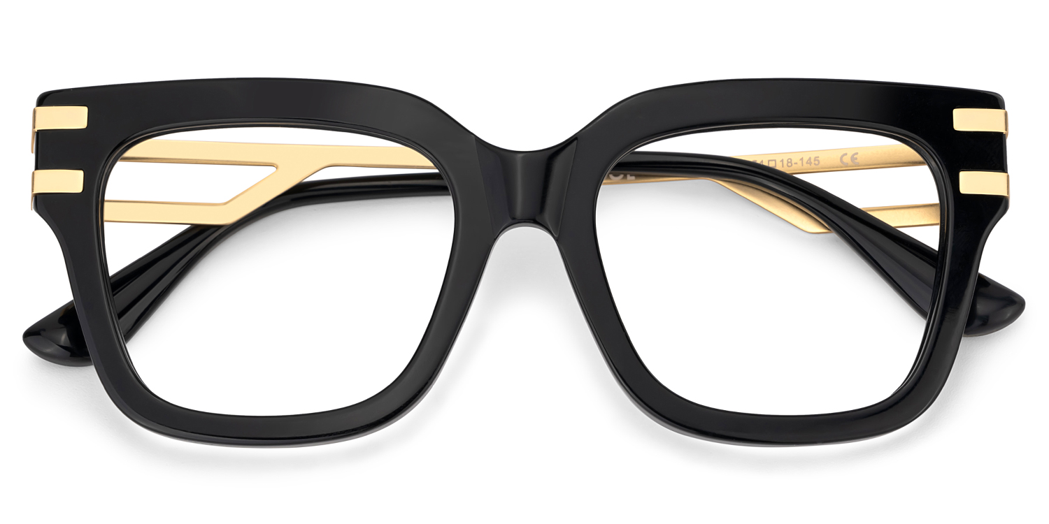Square Cat-Eye Glasses With Black Color2