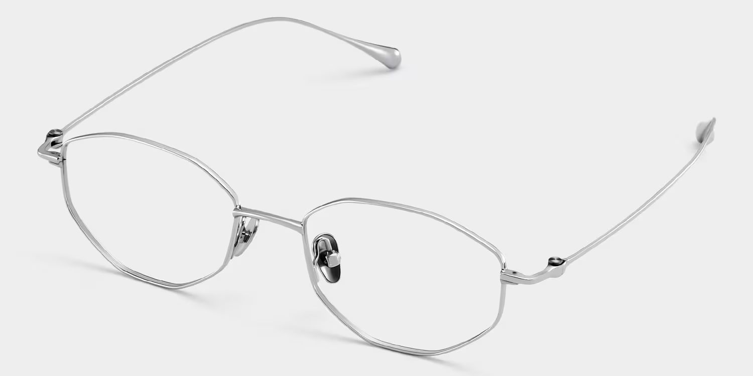 Everett Silver Frame Glasses with Geometric Frame Online |  ZEELOOL CANADA4