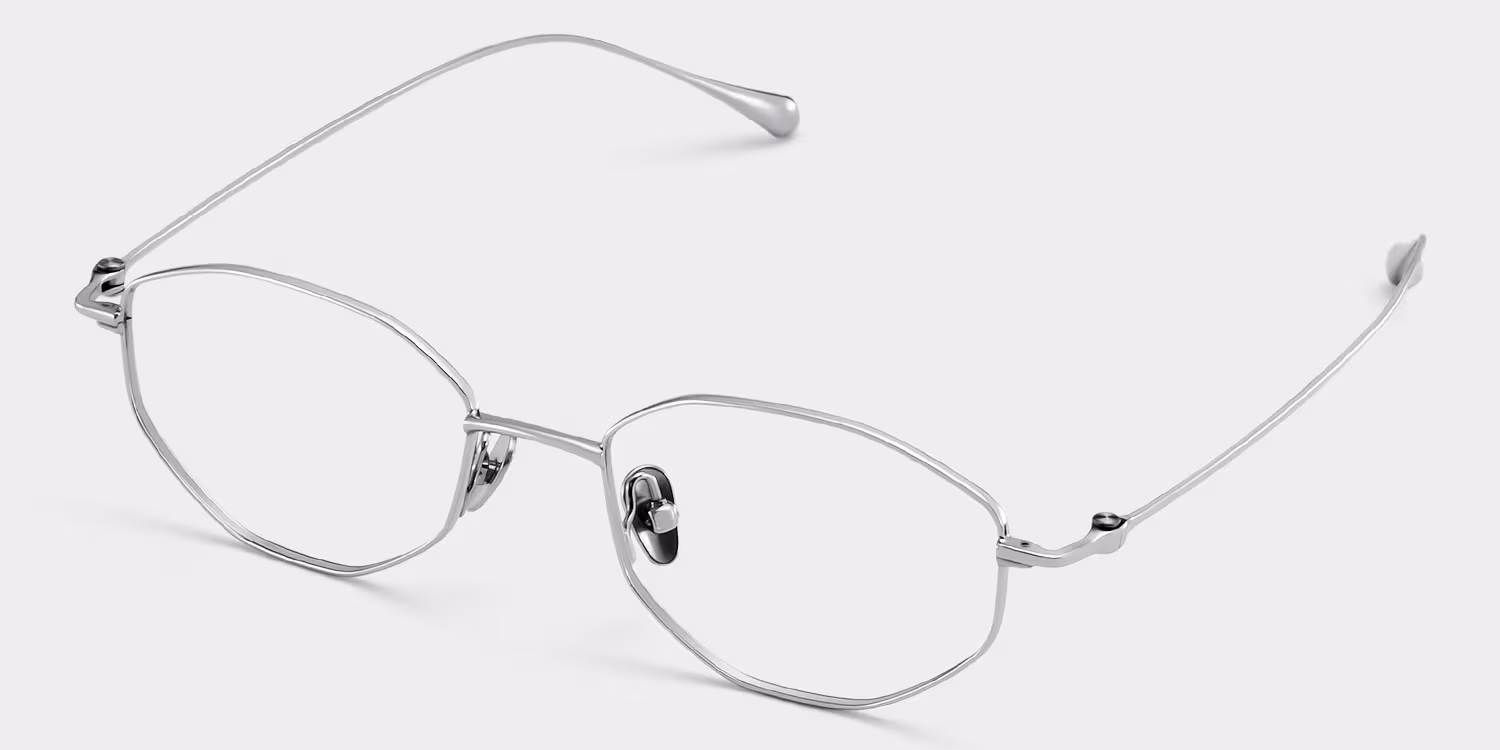 Everett Silver Frame Glasses with Geometric Frame Online |  ZEELOOL CANADA4