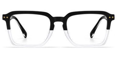 Vickerie Rectangle Black Clear Glasses
