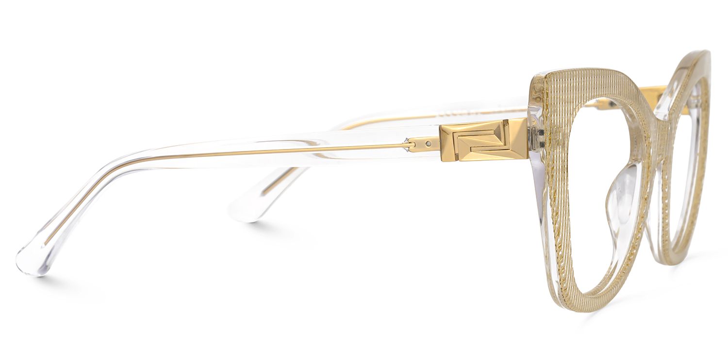 Yellow Gold Full rim Cateye Eyeglasses -Vela on Sale | ZEELOOL Canada2