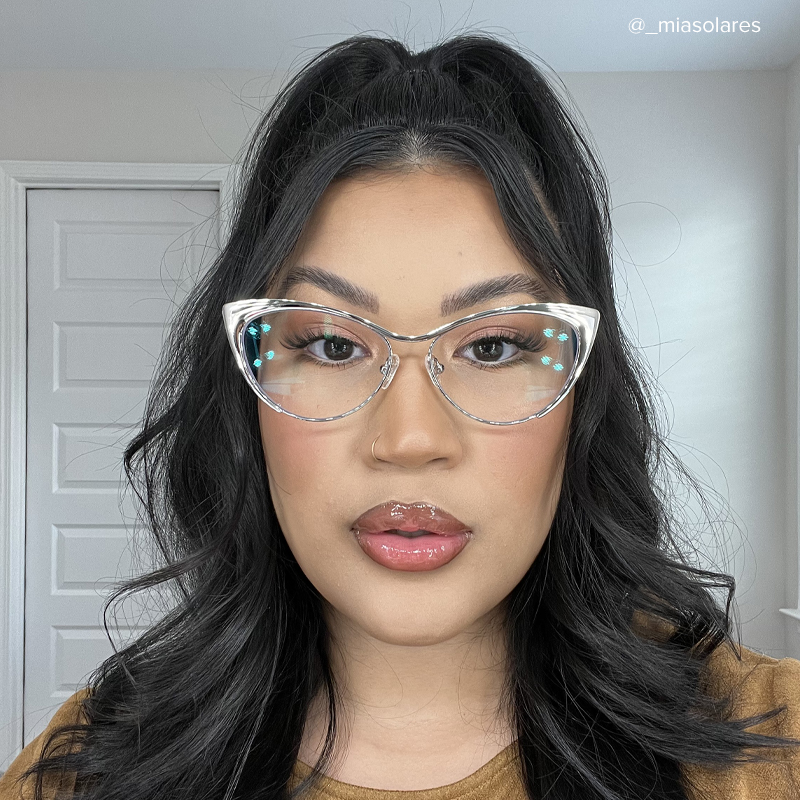 Ellen Cateye Silver Glasses12