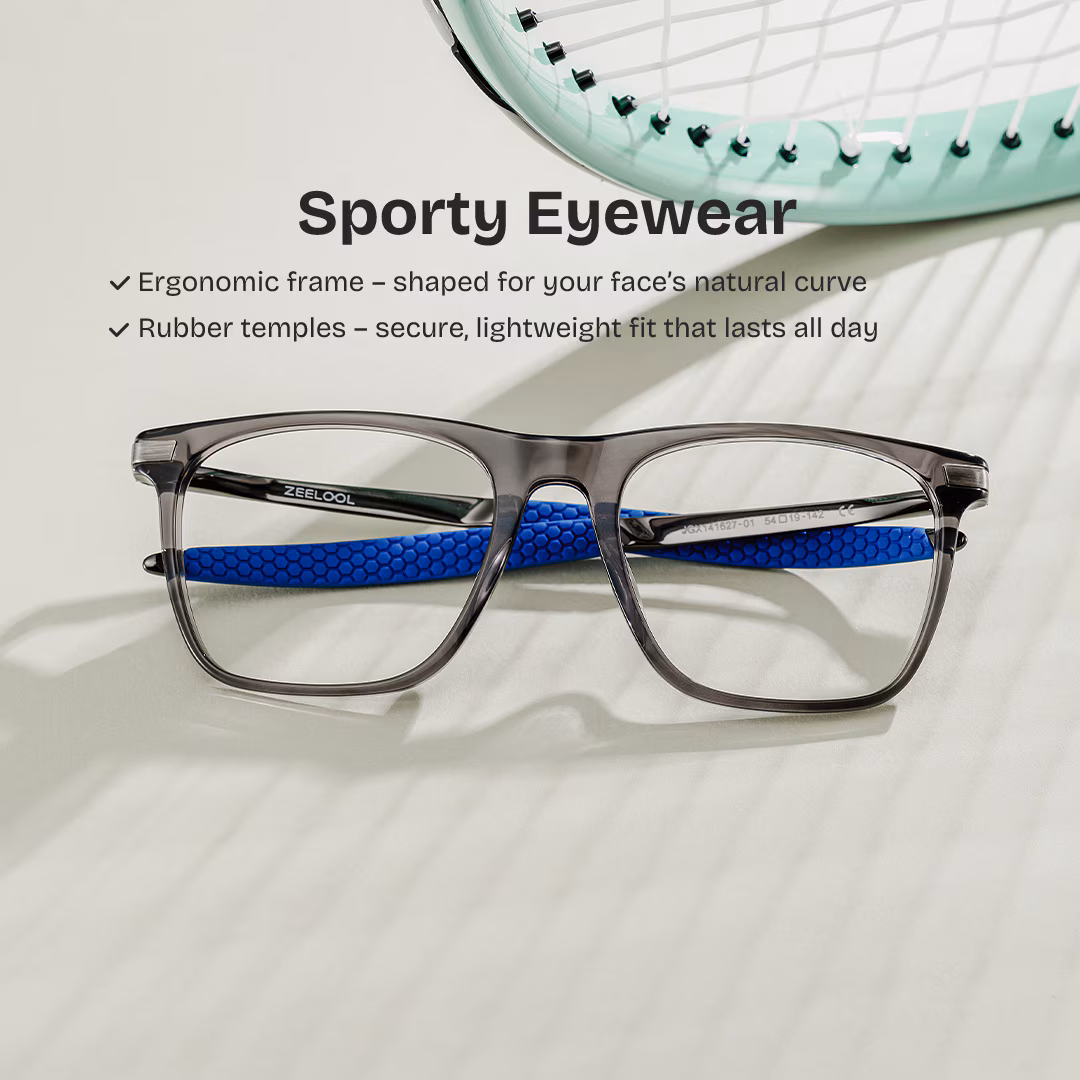 ZEELOOL Stable Rectangle Gray Glasses