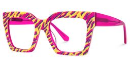 Morreen Square Hot Pink Zebra Glasses1