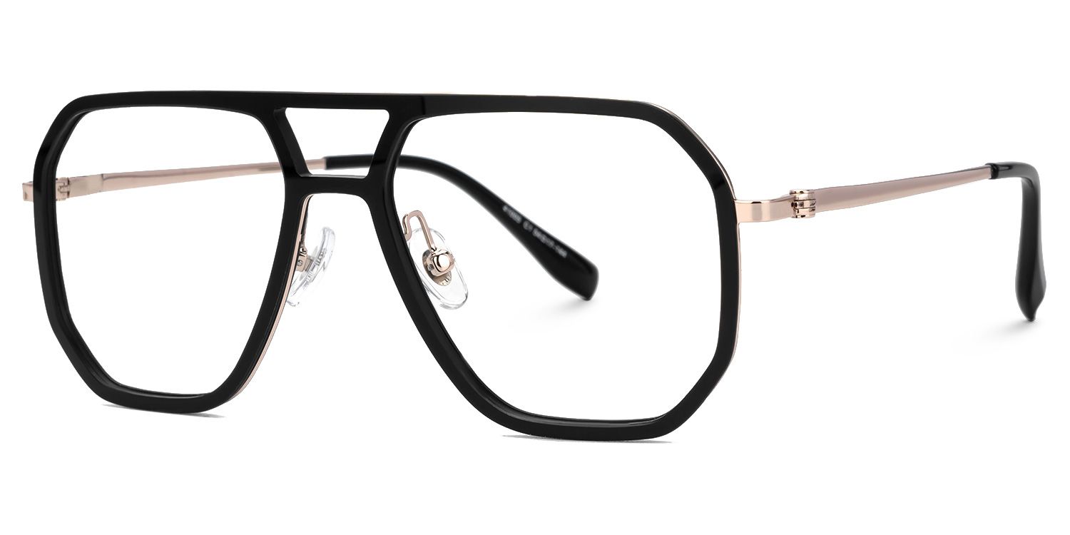 Jefri Black Frame Glasses with Aviator Style Online | ZEELOOL Canada1