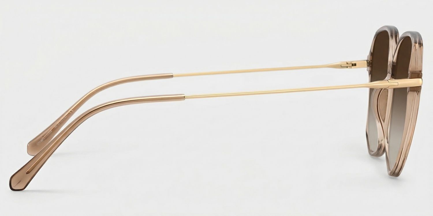 Payton Geometric Beige Frame Glasses | Zeelool Optical3