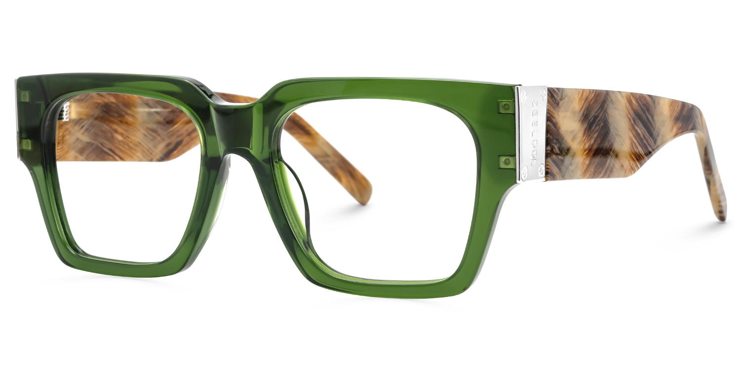 Square Dedee Green Frames Designer Glasses1