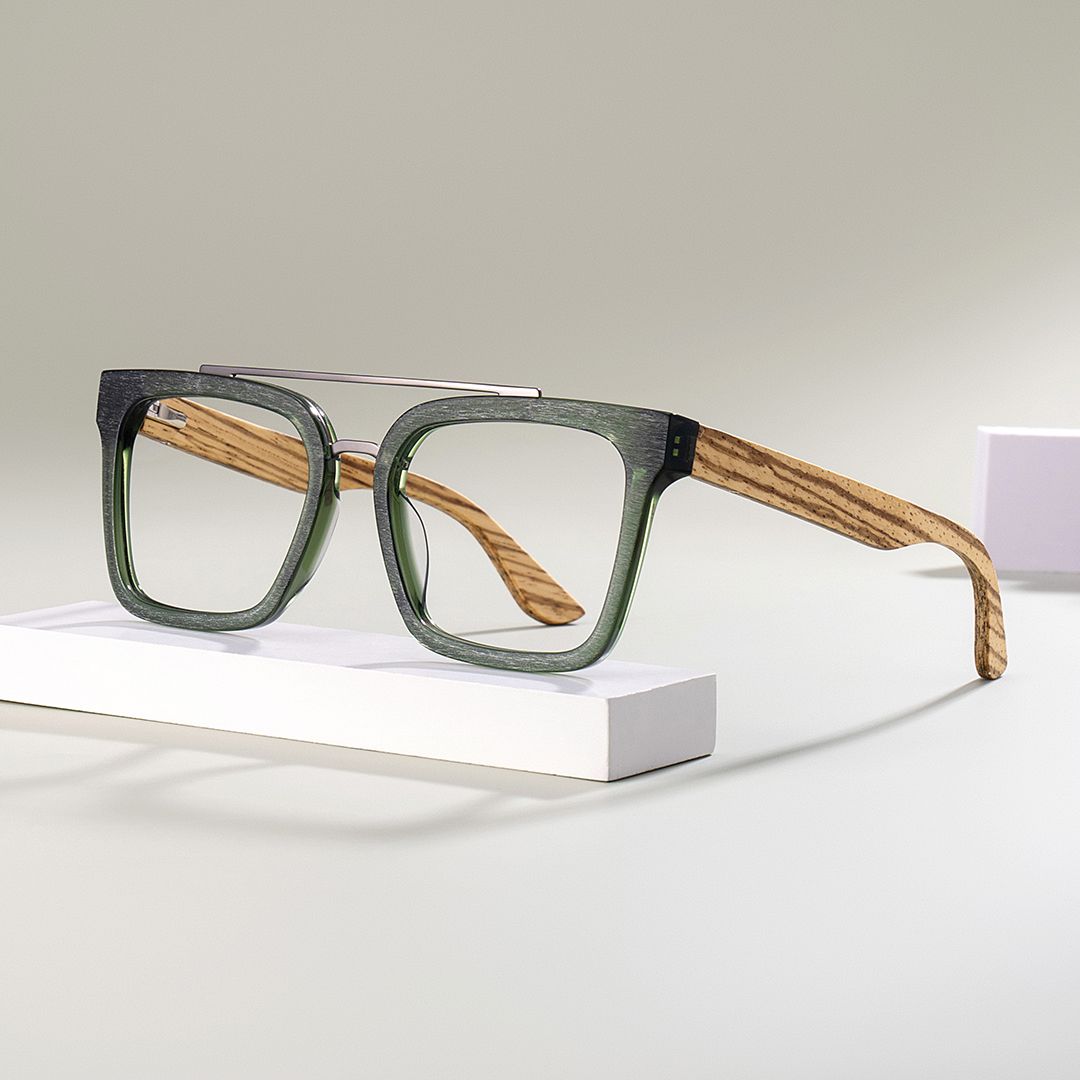 Men's Aviator Eyeglasses Frames With Green Color0