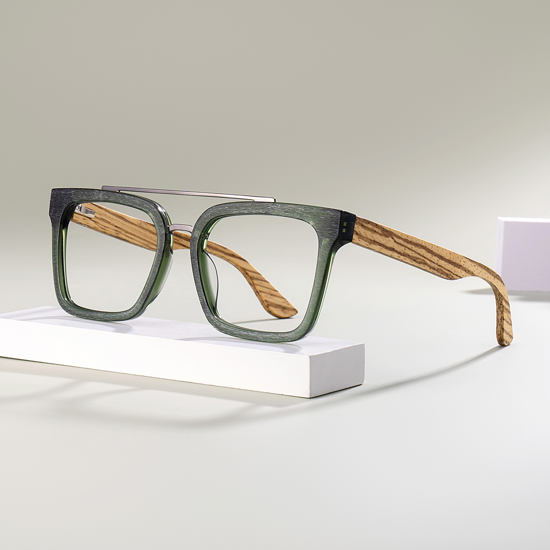 Men's Aviator Eyeglasses Frames With Green Color0