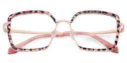 Cordaro Pink Leopard Square Glasses1