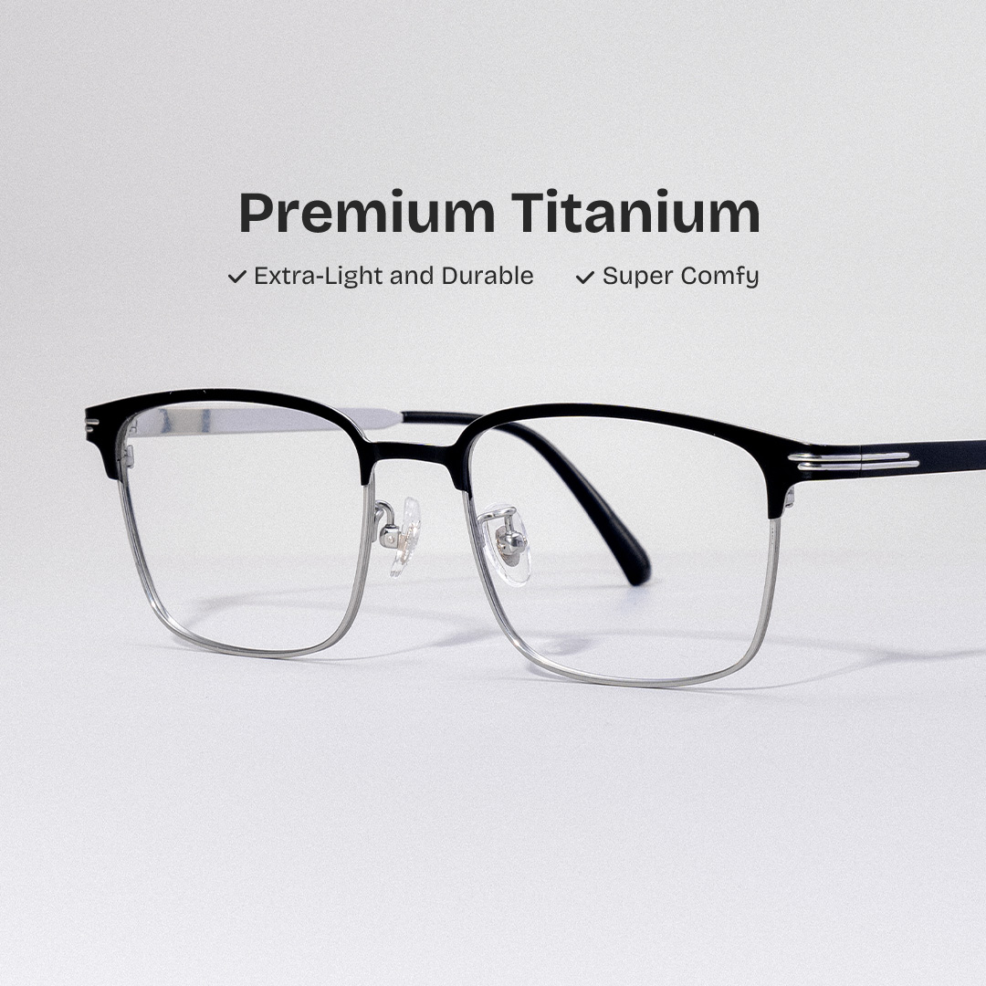 ZEELOOL Charleston Browline Silver Glasses