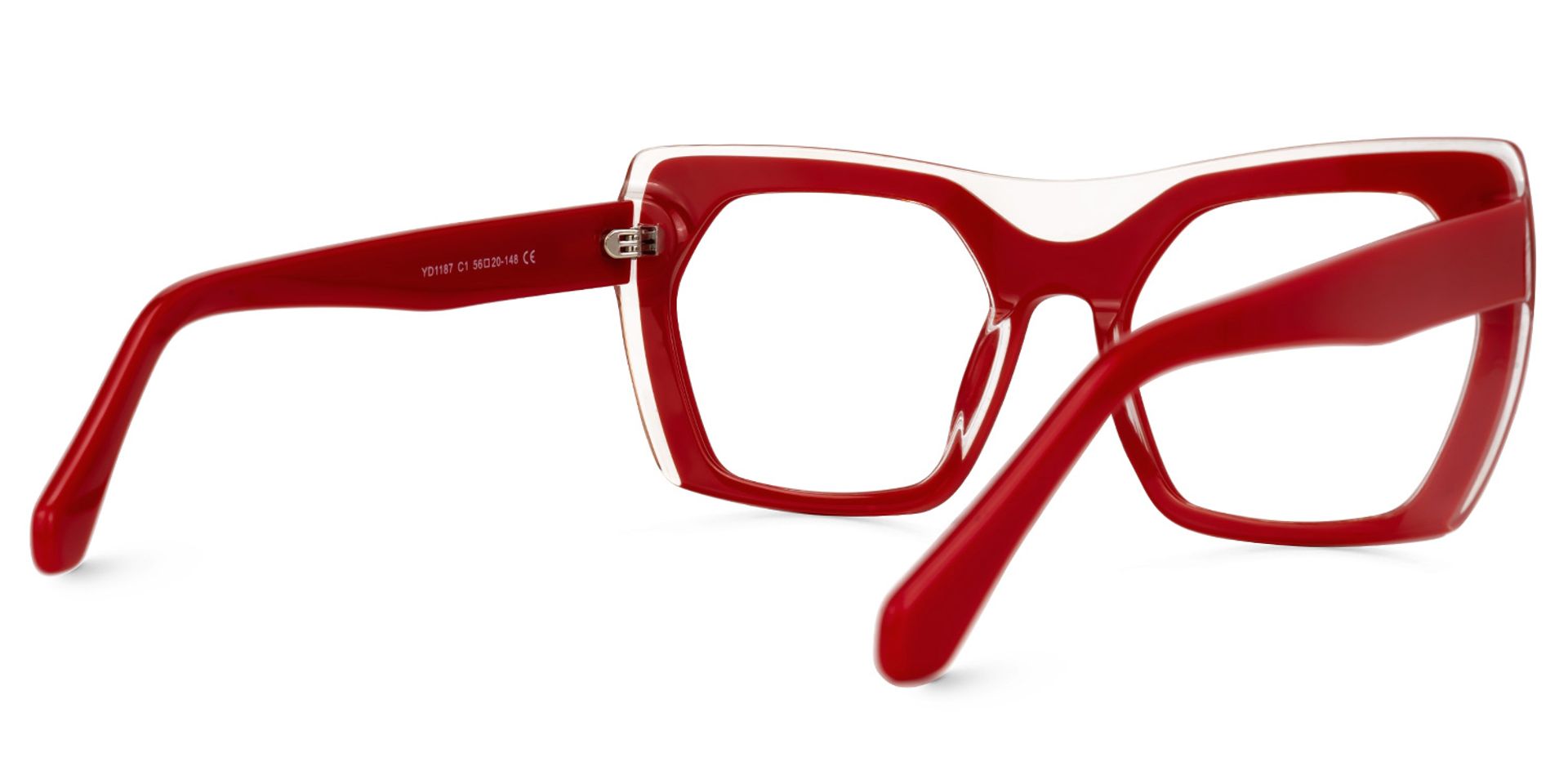 Geometric Gaynell Red Glasses deals -Zeelool Glasses3