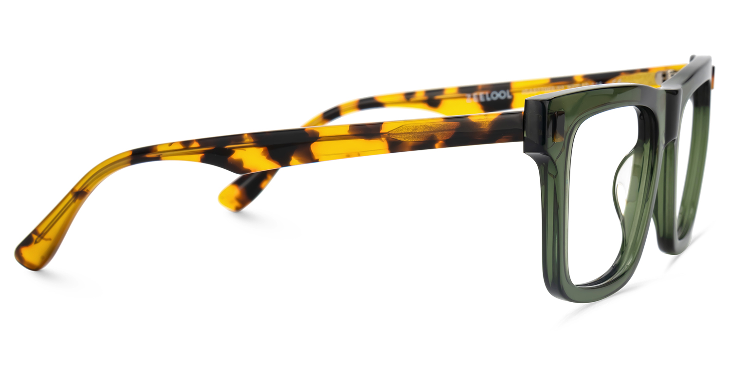 Square Green Eyeglasses Frames For Men | ZEELOOL Canada4