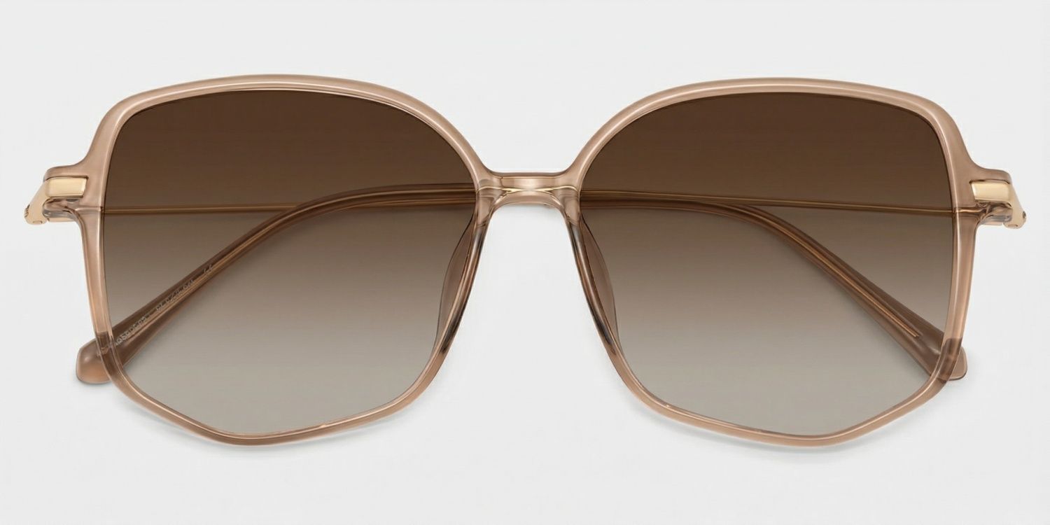 Payton Geometric Beige Full Rim Sunglasses | ZEELOOL CA1