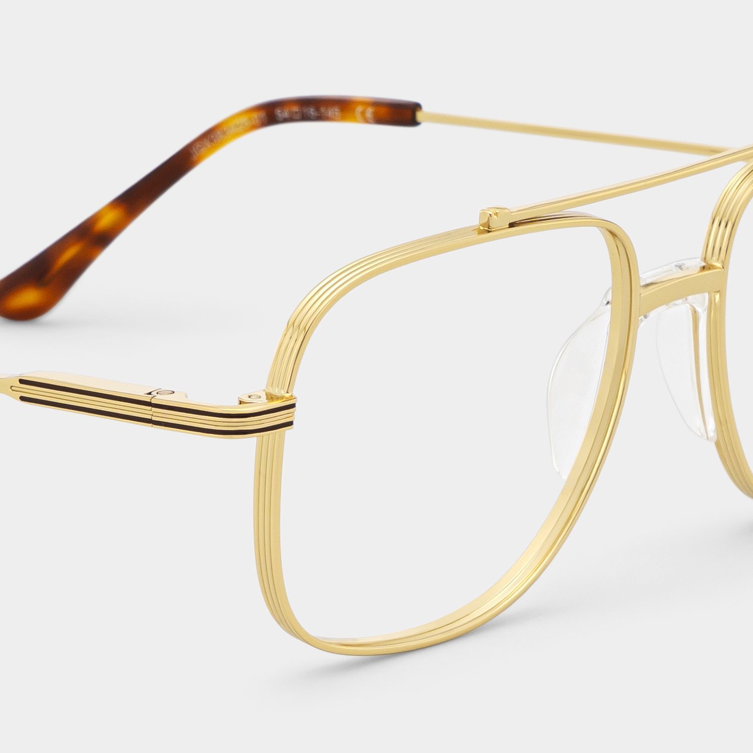 Poppy Gold Aviator Glasses | Striped Varsity Metal4