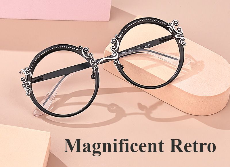 Nelida Designer Black Round Frame Glasses | ZEELOOL Canada4