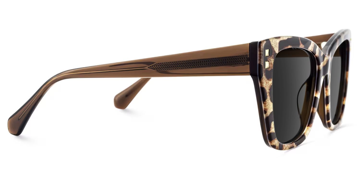 Tessia Brown Leopard Square Polarized Sunglasses for Driving | ZEELOOL CA3