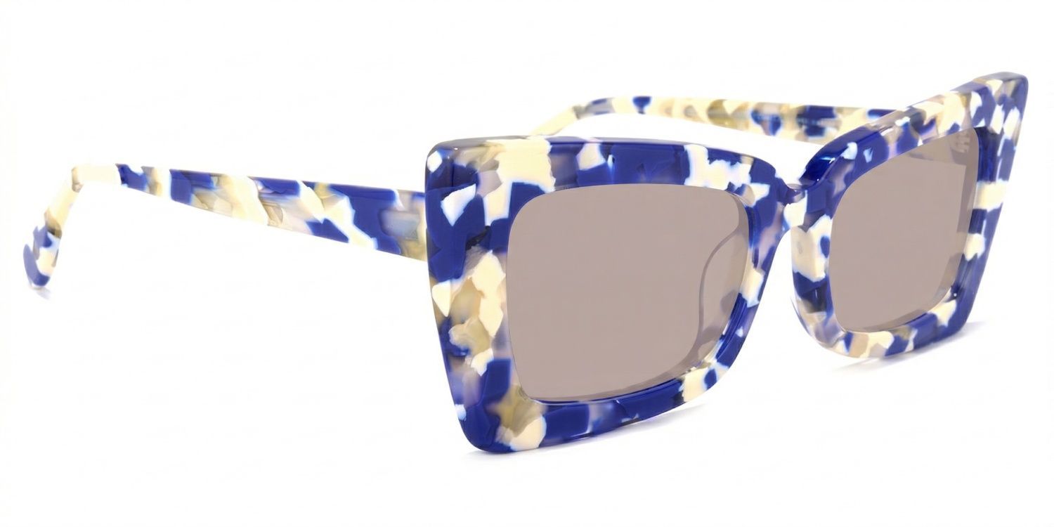 Newell Acetate Blue-Floral Frame Sunglasses | ZEELOOL CA2