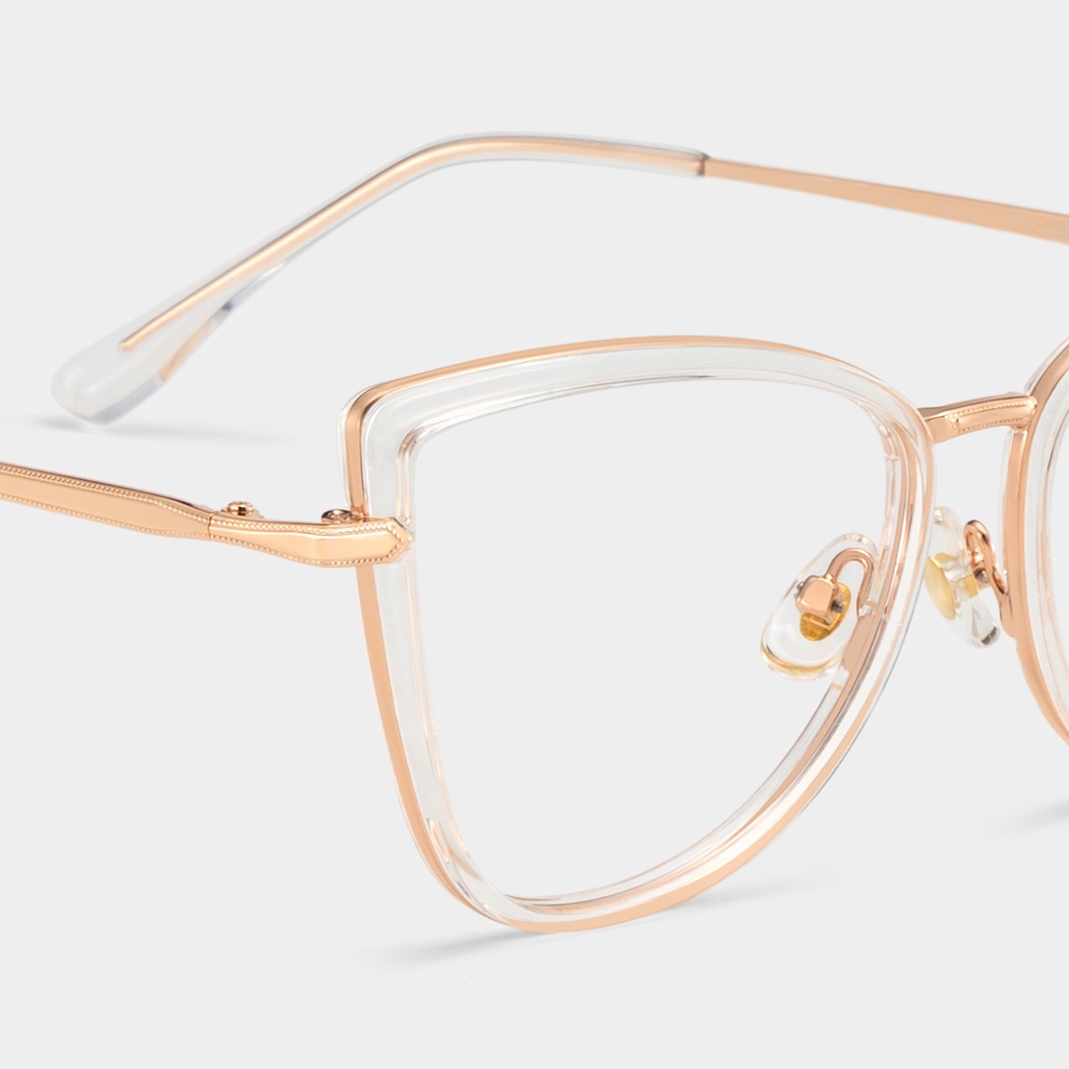 Cat eye Clear Eyeglasses- Sloane Mixed Frame Glasses4