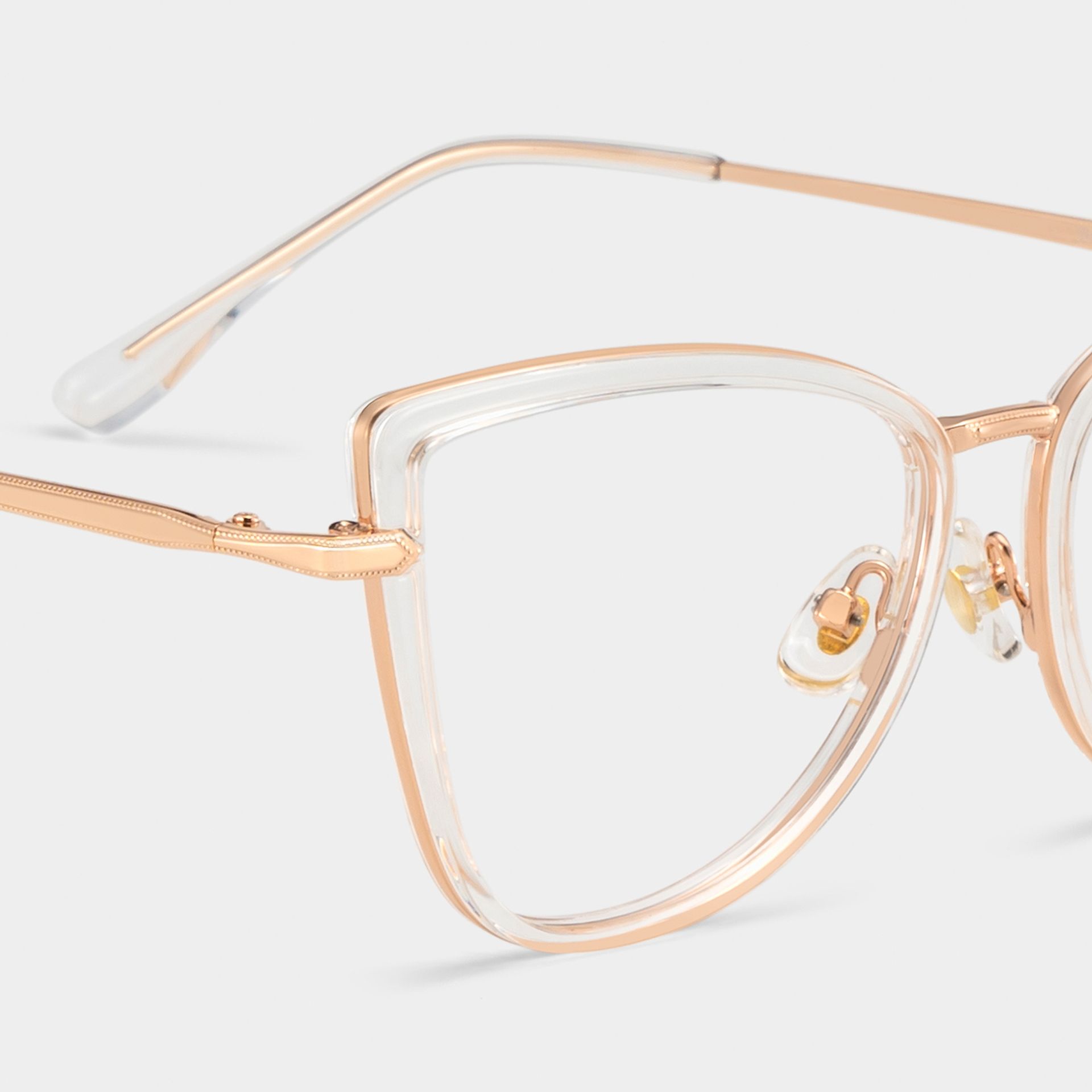 Cat eye Clear Eyeglasses- Sloane Mixed Frame Glasses4