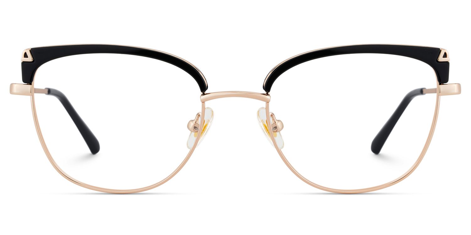 Beau Eyeglasses in Cat eye Black Gold Frame | ZEELOOL Canada1