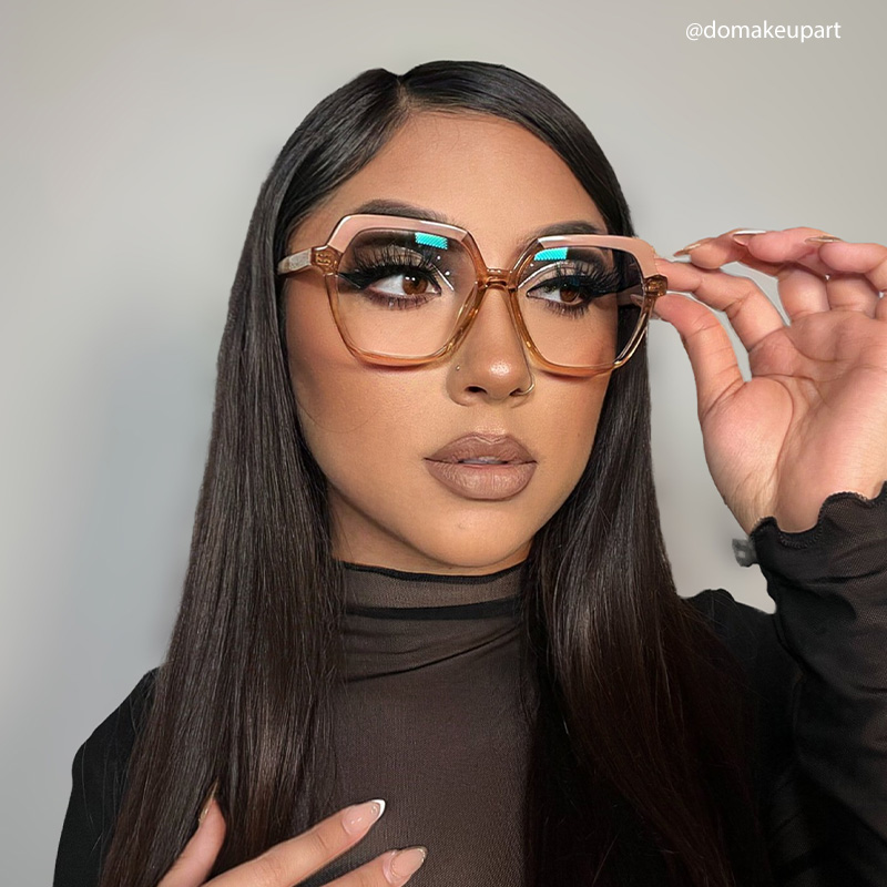 Norah Geometric Champagne EyeGlasses and Glasses Frames10