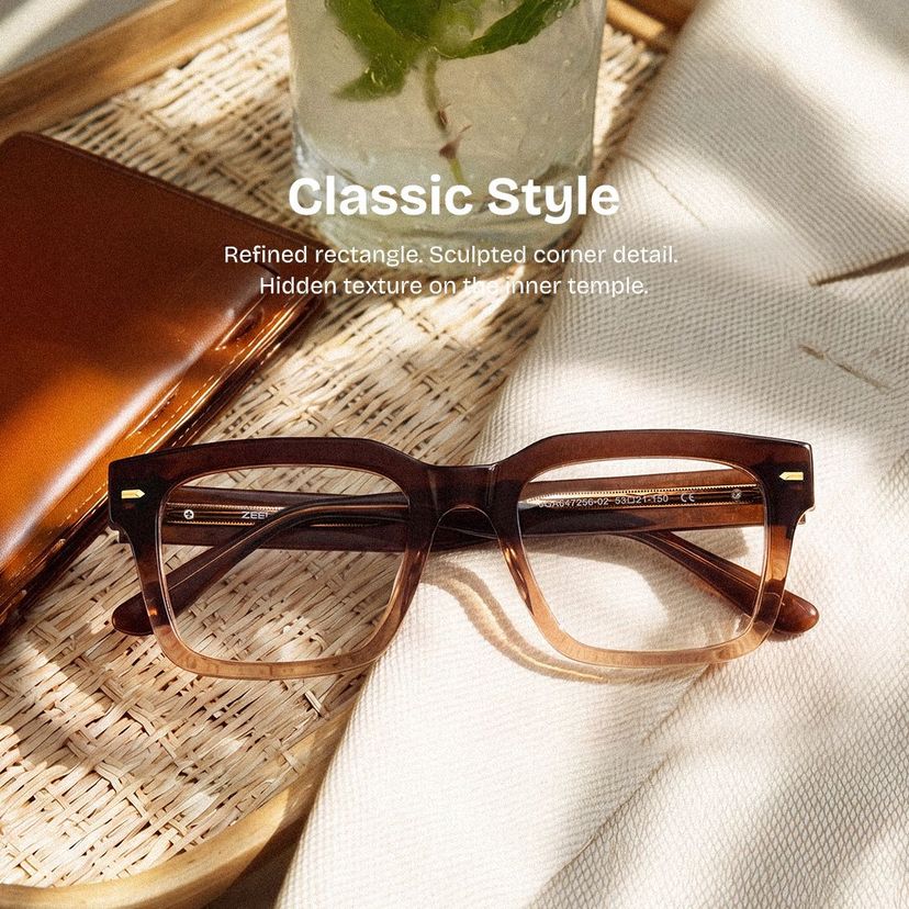 Benjamin Rectangle Two-tone Glasses